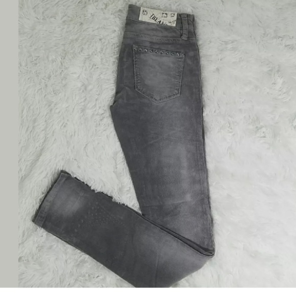 BLANK NYC WOMEN'S SKINNY CORDUROY PANTS JEANS GRAY